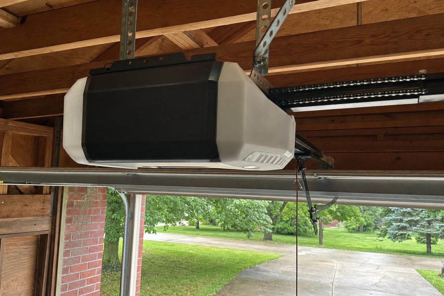 Illustrative image of garage door opener repair work