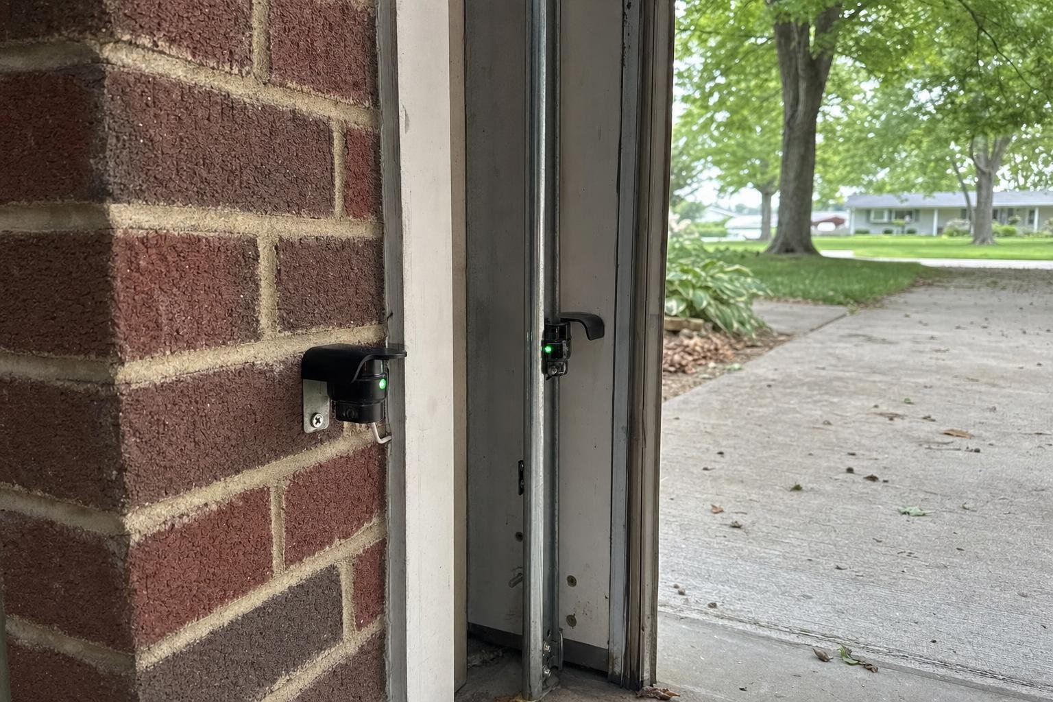Example illustrative image of garage door safety sensor repair work photo